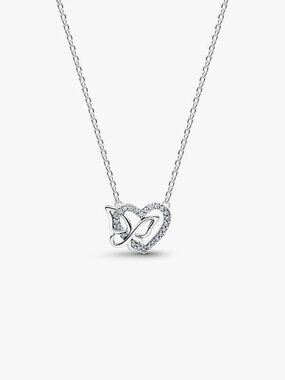 Pandora Entwined Heart & Butterfly Pendant Necklace